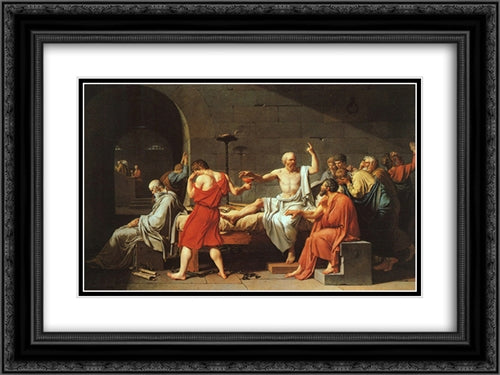 The Death of Socrates 24x18 Black Ornate Wood Framed Art Print Poster with Double Matting by Tissot, James