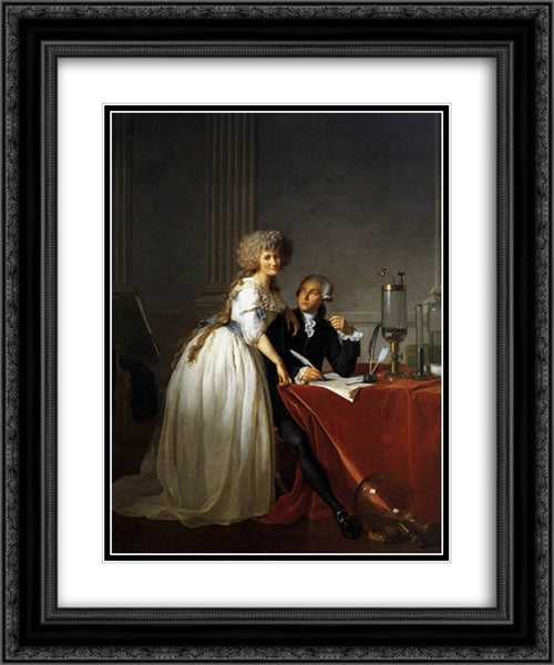 Portrait of Antoine-Laurent and Marie-Anne Lavoisier 20x24 Black Ornate Wood Framed Art Print Poster with Double Matting by Tissot, James