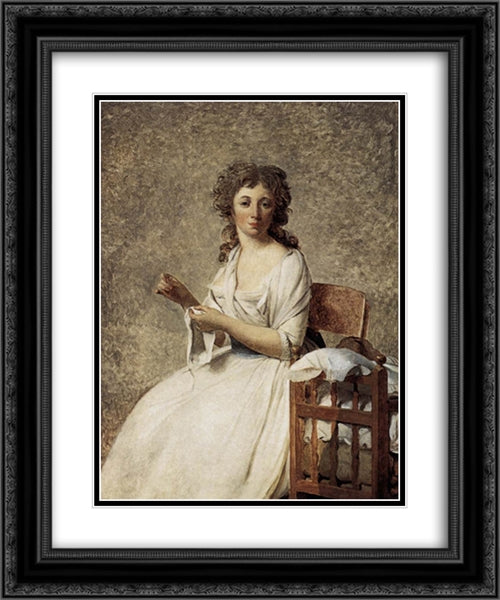 Portrait of Madame Adelaide Pastoret 20x24 Black Ornate Wood Framed Art Print Poster with Double Matting by Tissot, James