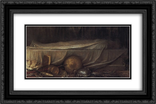 Sic Transit' 24x16 Black Ornate Wood Framed Art Print Poster with Double Matting by Watts, George Frederick