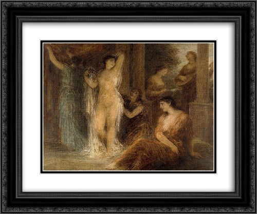 The Bath 24x20 Black Ornate Wood Framed Art Print Poster with Double Matting by Fantin Latour, Henri