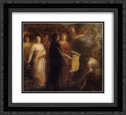 To Robert Schumann 22x20 Black Ornate Wood Framed Art Print Poster with Double Matting by Fantin Latour, Henri