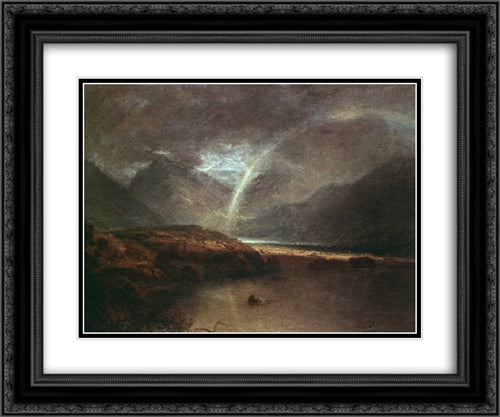 Buttermere Lake: A Shower 24x20 Black Ornate Wood Framed Art Print Poster with Double Matting by Turner, Joseph Mallord William