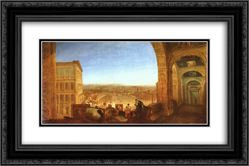 Rome from the Vatican 24x16 Black Ornate Wood Framed Art Print Poster with Double Matting by Turner, Joseph Mallord William
