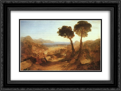 The Bay of Baiae with Apollo and the Sibyl 24x18 Black Ornate Wood Framed Art Print Poster with Double Matting by Turner, Joseph Mallord William