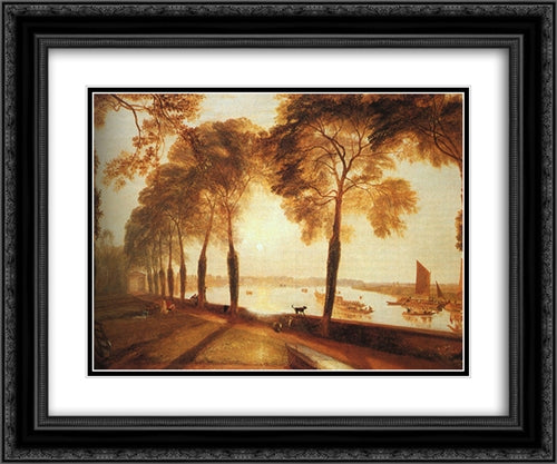 Mortlake Terrace 24x20 Black Ornate Wood Framed Art Print Poster with Double Matting by Turner, Joseph Mallord William