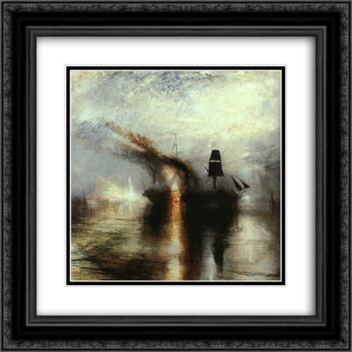 Peace ' Burial at Sea 20x20 Black Ornate Wood Framed Art Print Poster with Double Matting by Turner, Joseph Mallord William