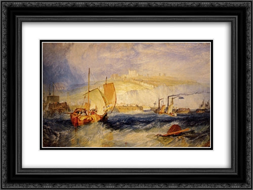 Dover Castle 24x18 Black Ornate Wood Framed Art Print Poster with Double Matting by Turner, Joseph Mallord William