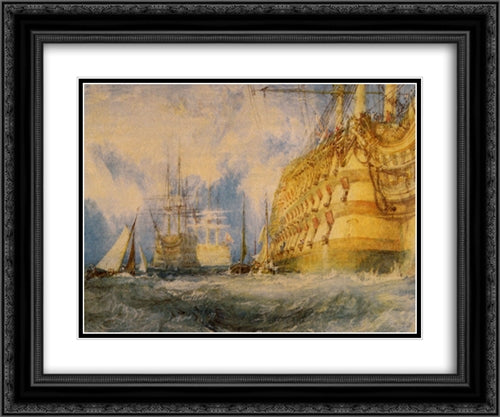 First Rate, taking in stores 24x20 Black Ornate Wood Framed Art Print Poster with Double Matting by Turner, Joseph Mallord William