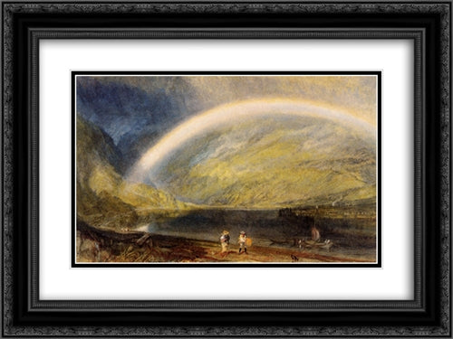 Rainbow 24x18 Black Ornate Wood Framed Art Print Poster with Double Matting by Turner, Joseph Mallord William