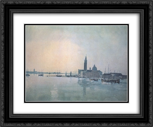 San Giorgio Maggiore in the Morning 24x20 Black Ornate Wood Framed Art Print Poster with Double Matting by Turner, Joseph Mallord William