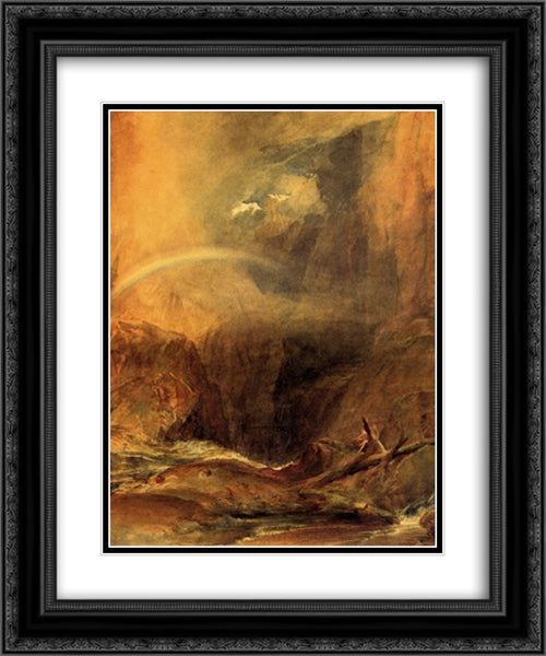 The Devil's Bridge, St. Gothard 20x24 Black Ornate Wood Framed Art Print Poster with Double Matting by Turner, Joseph Mallord William