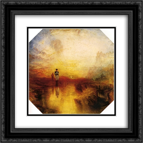 The Exile and the Snail 20x20 Black Ornate Wood Framed Art Print Poster with Double Matting by Turner, Joseph Mallord William