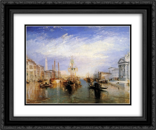 The Grand Canal, Venice 24x20 Black Ornate Wood Framed Art Print Poster with Double Matting by Turner, Joseph Mallord William