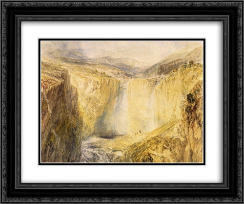 Fall of the Trees, Yorkshire 24x20 Black Ornate Wood Framed Art Print Poster with Double Matting by Turner, Joseph Mallord William