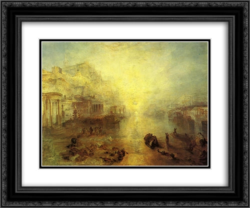 Ancient Italy ' Ovid Banished from Rome 24x20 Black Ornate Wood Framed Art Print Poster with Double Matting by Turner, Joseph Mallord William