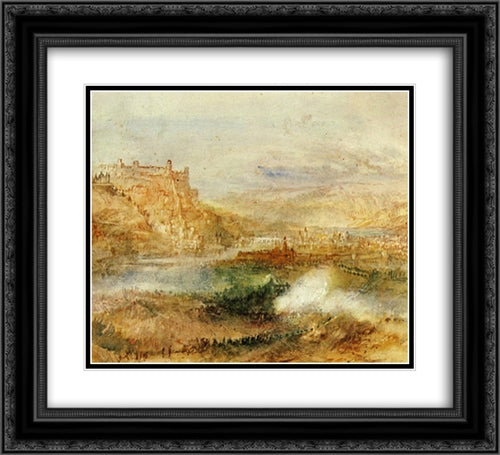 Ehrenbrietstein and Coblenz 22x20 Black Ornate Wood Framed Art Print Poster with Double Matting by Turner, Joseph Mallord William