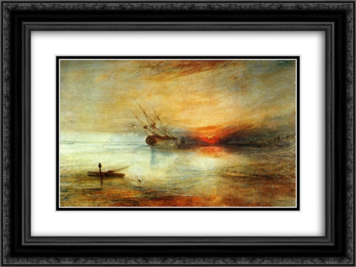 Fort Vimieux 24x18 Black Ornate Wood Framed Art Print Poster with Double Matting by Turner, Joseph Mallord William