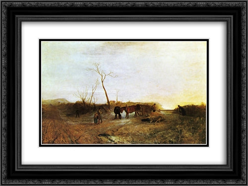 Frosty Morning 24x18 Black Ornate Wood Framed Art Print Poster with Double Matting by Turner, Joseph Mallord William