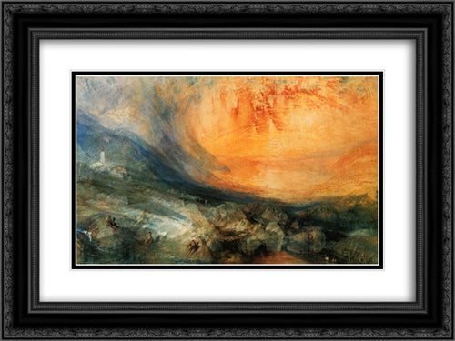 Goldau 24x18 Black Ornate Wood Framed Art Print Poster with Double Matting by Turner, Joseph Mallord William
