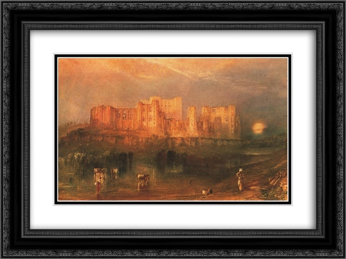 Kenilworth Castle 24x18 Black Ornate Wood Framed Art Print Poster with Double Matting by Turner, Joseph Mallord William