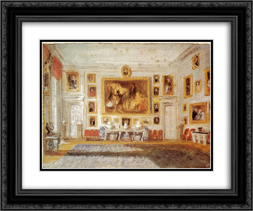 Petworth: the Drawing room 24x20 Black Ornate Wood Framed Art Print Poster with Double Matting by Turner, Joseph Mallord William