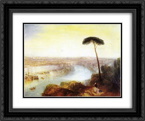 Rome from Mount Aventine 24x20 Black Ornate Wood Framed Art Print Poster with Double Matting by Turner, Joseph Mallord William
