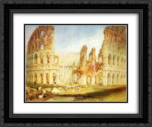 Rome: The Colosseum 24x20 Black Ornate Wood Framed Art Print Poster with Double Matting by Turner, Joseph Mallord William