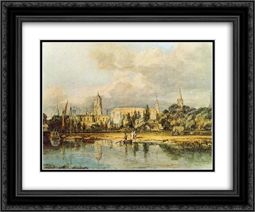South View of Christ Church, etc., from the Meadows 24x20 Black Ornate Wood Framed Art Print Poster with Double Matting by Turner, Joseph Mallord William