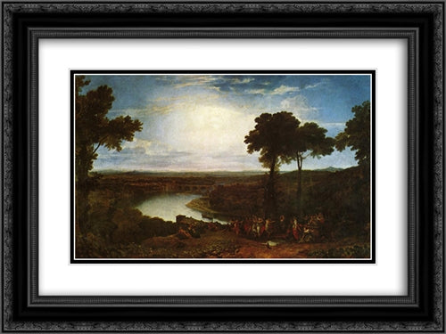The Festival Upon the Opening of the Vintage at Maco 24x18 Black Ornate Wood Framed Art Print Poster with Double Matting by Turner, Joseph Mallord William