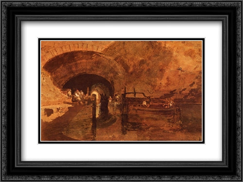 A Canal Tunnel Near Leeds 24x18 Black Ornate Wood Framed Art Print Poster with Double Matting by Turner, Joseph Mallord William