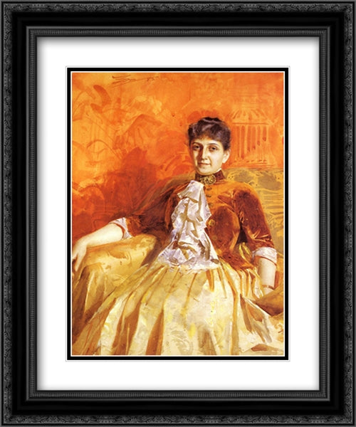Lisen Lamm 20x24 Black Ornate Wood Framed Art Print Poster with Double Matting by Zorn, Anders