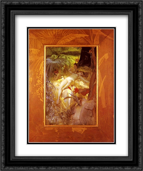Karleksnymf 20x24 Black Ornate Wood Framed Art Print Poster with Double Matting by Zorn, Anders