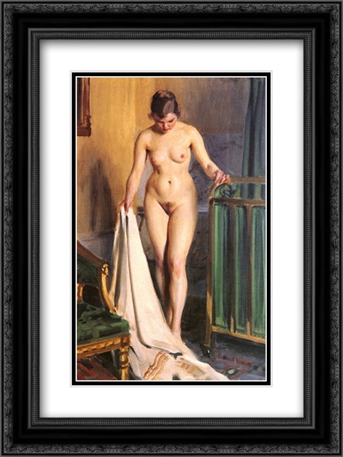 I Sangkammaren 18x24 Black Ornate Wood Framed Art Print Poster with Double Matting by Zorn, Anders