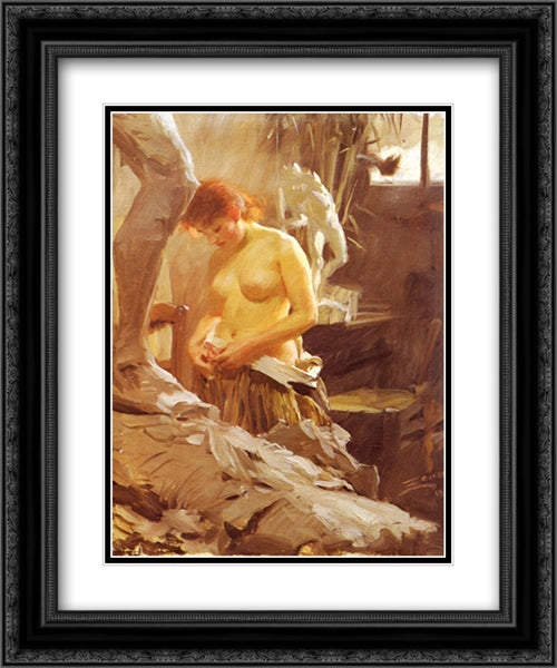 I Wikstroms Atelje 20x24 Black Ornate Wood Framed Art Print Poster with Double Matting by Zorn, Anders