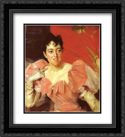 Mrs. Walter Bacon 20x22 Black Ornate Wood Framed Art Print Poster with Double Matting by Zorn, Anders