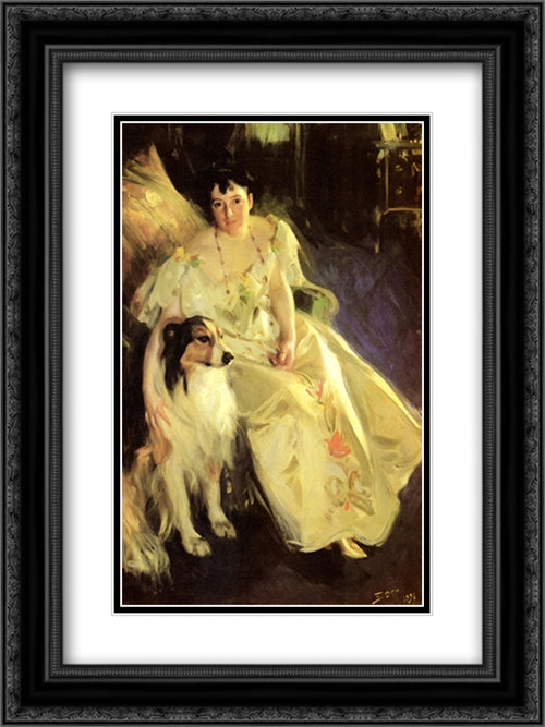 Mrs. Bacon 18x24 Black Ornate Wood Framed Art Print Poster with Double Matting by Zorn, Anders