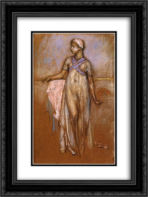 The Greek Slave Girl 18x24 Black Ornate Wood Framed Art Print Poster with Double Matting by Whistler, James McNeill