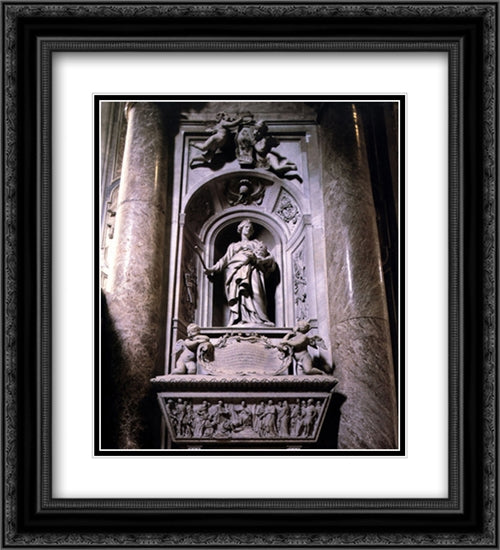 Tomb of Countess Matilda of Tuscany 20x22 Black Ornate Wood Framed Art Print Poster with Double Matting by Bernini, Gian Lorenzo