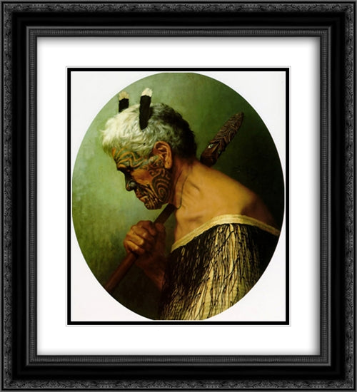 A Hero of many Fights 20x22 Black Ornate Wood Framed Art Print Poster with Double Matting by Goldie, Charles