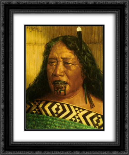 A High'Born Lady 20x24 Black Ornate Wood Framed Art Print Poster with Double Matting by Goldie, Charles