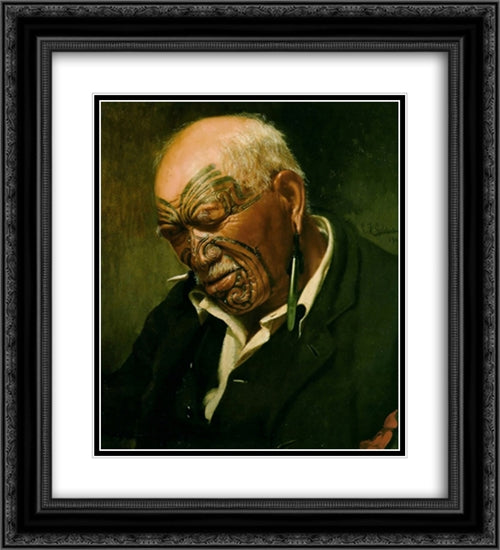 A Hot Day 20x22 Black Ornate Wood Framed Art Print Poster with Double Matting by Goldie, Charles