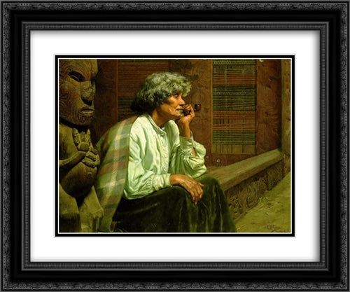 Darby and Joan 24x20 Black Ornate Wood Framed Art Print Poster with Double Matting by Goldie, Charles