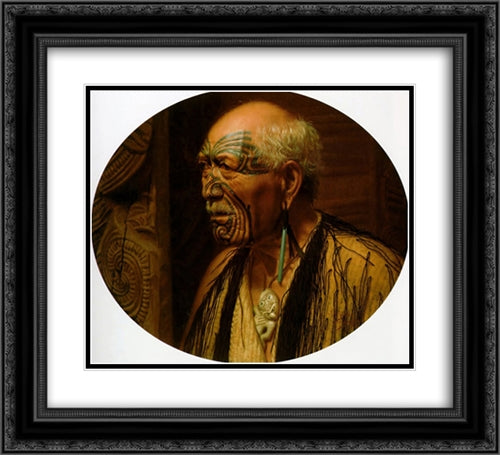 Patara Te Tuhi 22x20 Black Ornate Wood Framed Art Print Poster with Double Matting by Goldie, Charles
