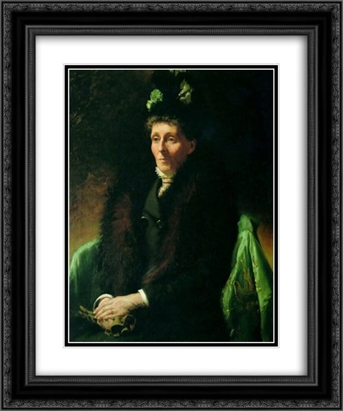 Portrait of the artist's mother, Maria Goldie 20x24 Black Ornate Wood Framed Art Print Poster with Double Matting by Goldie, Charles