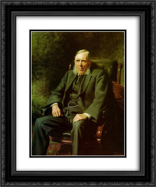 Portrait of the Honourable William Swanson MLC 20x24 Black Ornate Wood Framed Art Print Poster with Double Matting by Goldie, Charles
