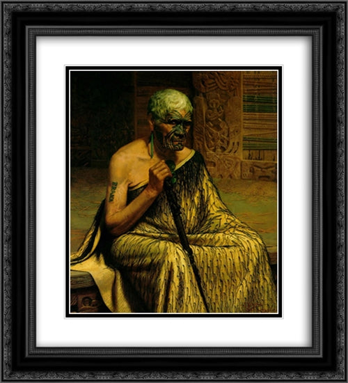 The calm close of valour's various day 20x22 Black Ornate Wood Framed Art Print Poster with Double Matting by Goldie, Charles