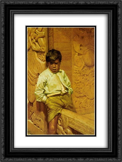 The Heir Apparent 18x24 Black Ornate Wood Framed Art Print Poster with Double Matting by Goldie, Charles