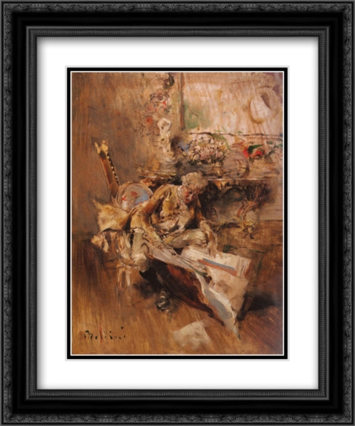 The Art Connoisseur 20x24 Black Ornate Wood Framed Art Print Poster with Double Matting by Boldini, Giovanni