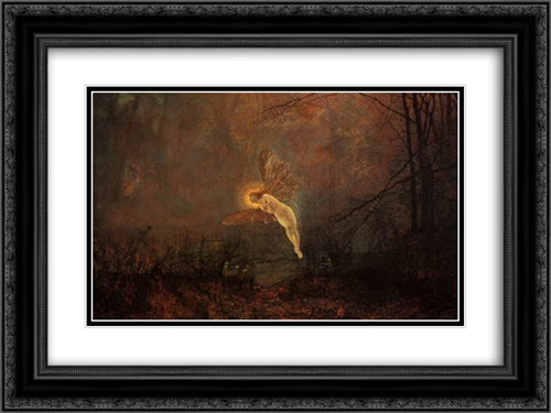 Midsummer Night 24x18 Black Ornate Wood Framed Art Print Poster with Double Matting by Grimshaw, John Atkinson
